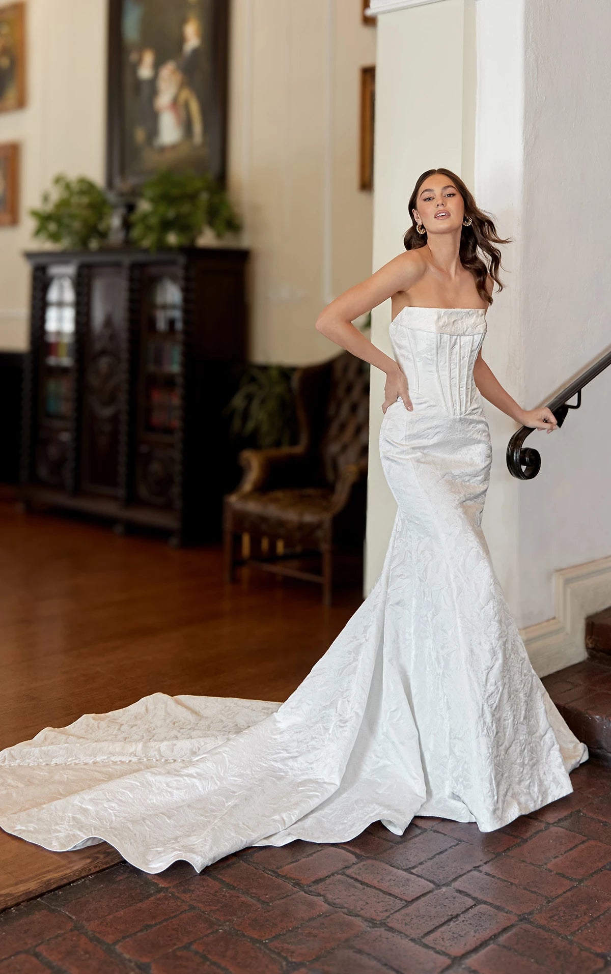 strapless fit and flare wedding dress D4149 – The Bridal Boutique